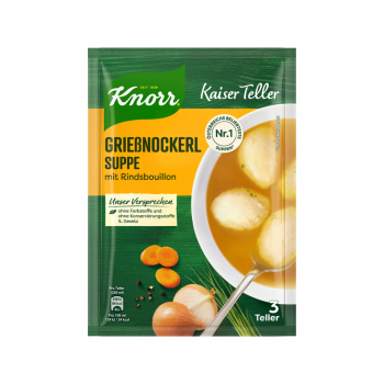 Knorr Kaiser Teller Grießnockerl-Suppe mit Rindsbouillon, 3 Teller
